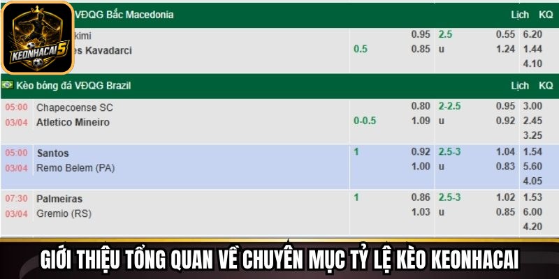 Tỷ Lệ Kèo Keonhacai - Cập Nhật Chuẩn Xác Từng Biến Động 65 Giới thiệu tổng quan về chuyên mục tỷ lệ kèo Keonhacai