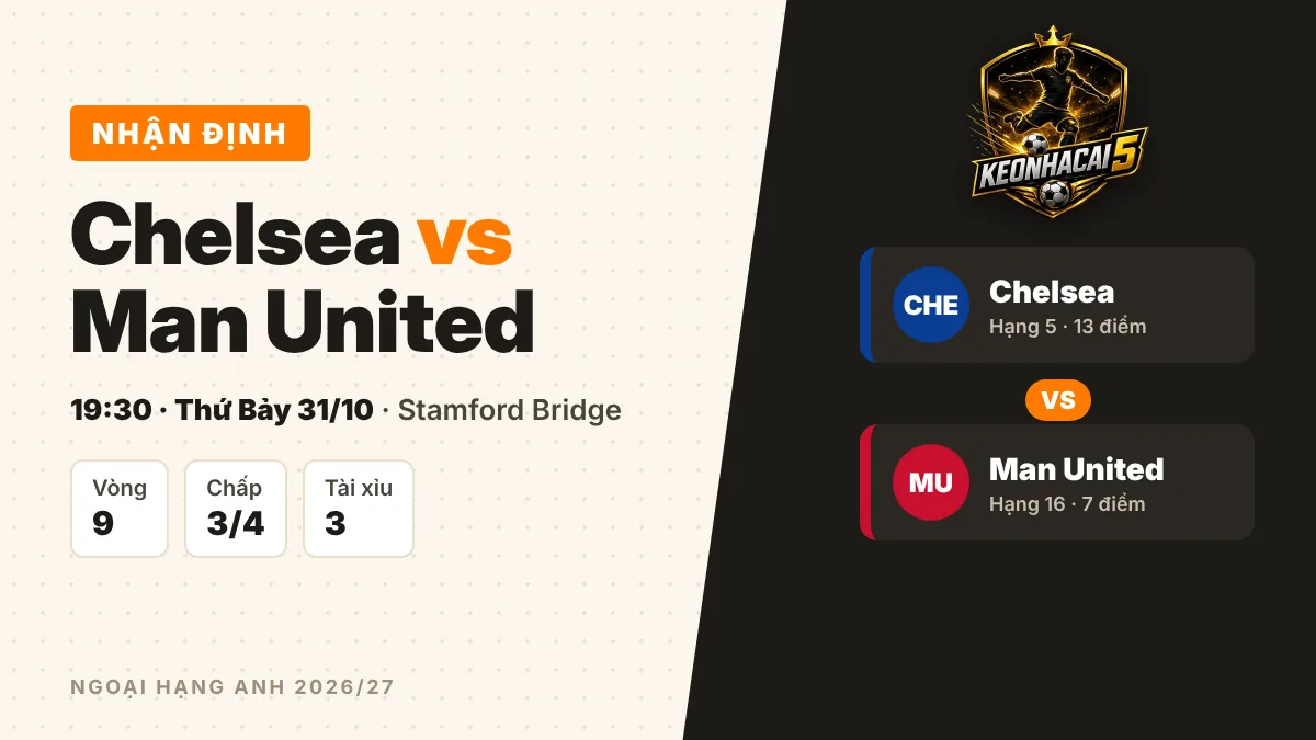 Nhận định Chelsea vs MU, 19h30 ngày 31/10: Stamford Bridge chờ mưa bàn thắng 4 Nhận định Chelsea vs MU 19h30 ngày 31/10 tại Stamford Bridge, vòng 9 Ngoại Hạng Anh
